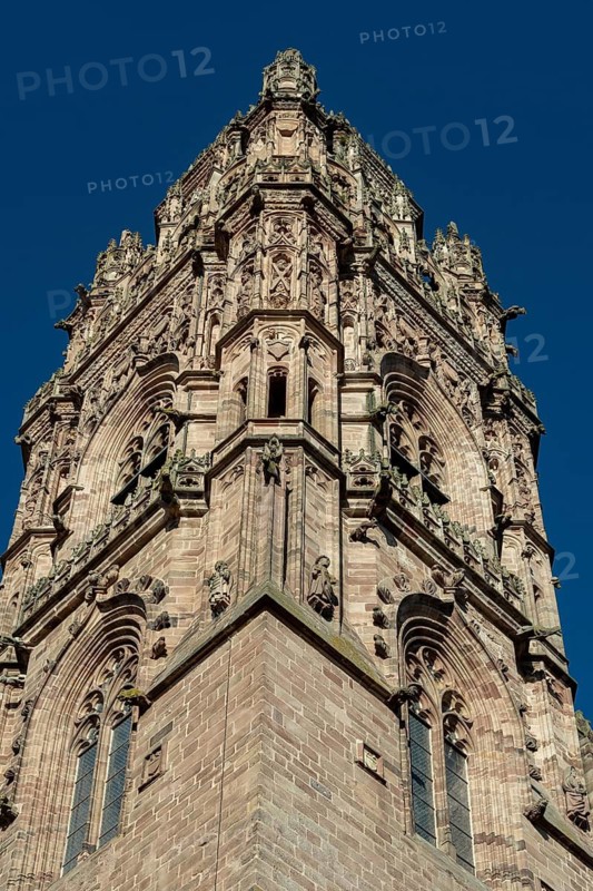 Rodez. Bell tower of the gothic Notre Dame cathedral. Aveyron. Occitanie. France
