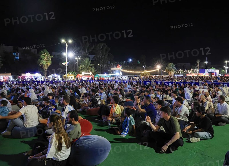 Damascus, Syria - July 19, 2026: Thousands of Spanish and Argentine football fans gather in Damascus to watch the 2026 FIFA World Cup final match on giant screens as Spain defeats Argentina 1-0 in extra time to claim the world title, Damascus, Damascus, Syria
