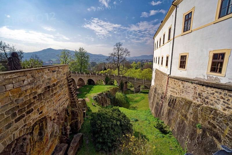Courtyard, Decín Castle, Tetschner Castle on the Elbe, Decin, Decín, Bohemia, Czech Republic, Czech Republic