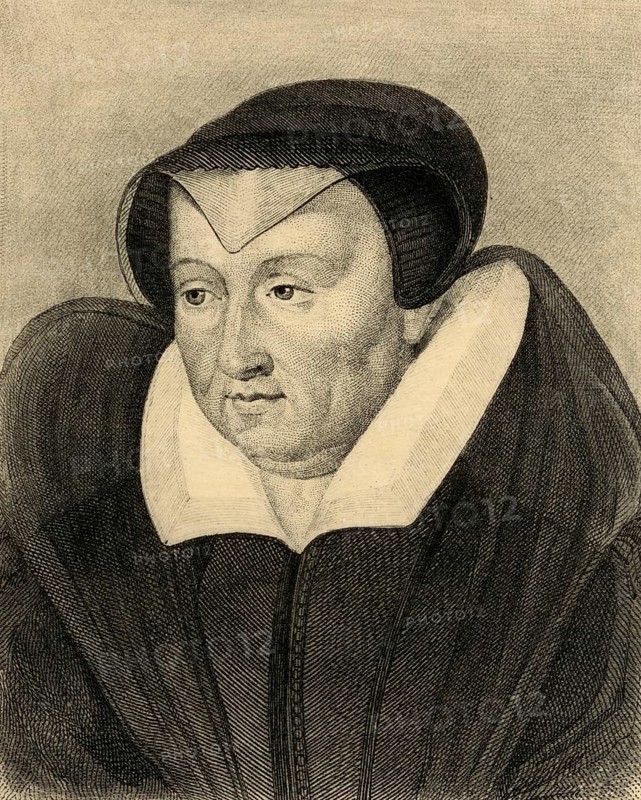 Catherine de Medici, 1519-1589, born Caterina Maria Romola de Medici. Queen of France, woman of Henry II of France. Photo etching after a painting by Clouet, Historic, digitally restored reproduction from a 19th century original, Record date not stated