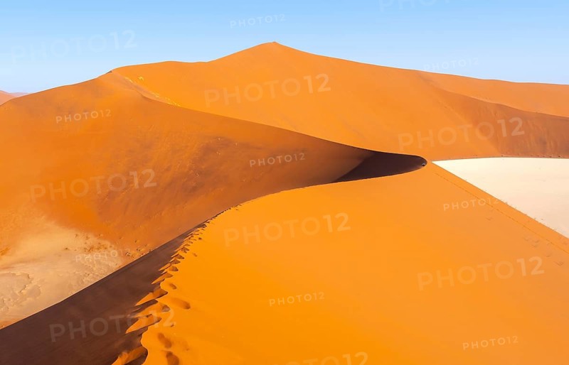 Dead Vlei, sand dune and white salt pan in the Namib Desert, Namib Naukluft Park, Namibia