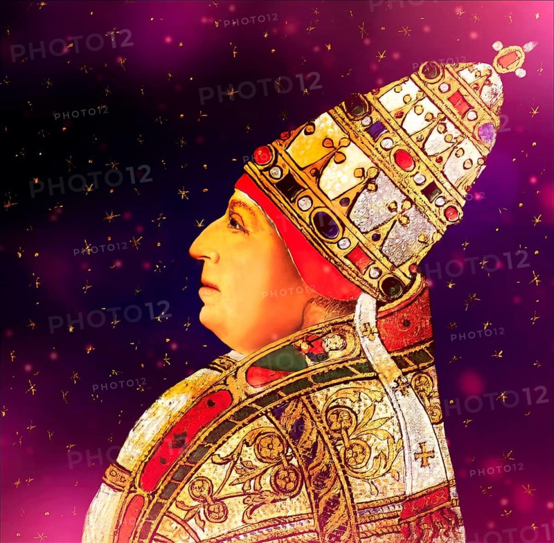 Pope Alexander VI, Alessandro VI, Alexandre VI, Alejandro VI, born Roderic Llançol i de Borja, c.?1431 – 1503, ruler of the Papal States from 1492 until his death in 1503, digitally edited after a painting