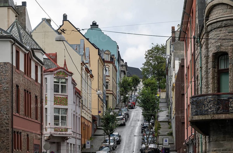Art Nouveau houses built after the big fire in 1904, Ålesund or Alesund, Møre og Romsdal Fylke, Norway