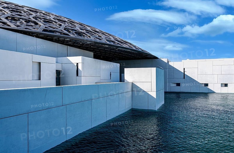 Louvre Abu Dhabi architecture, art museum by French architect Jean Nouvel, buildings on Saadiyat Island, Abu Dhabi, United Arab Emirates