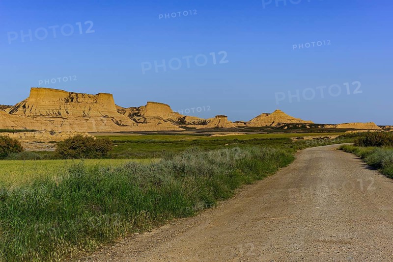 Road through the Bardenas Reales Natural Park, Navarra, Spain