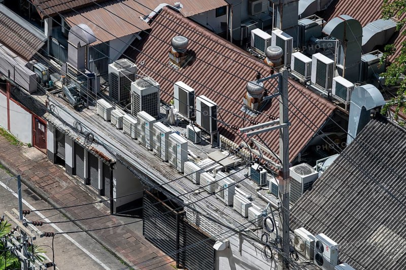 Flat roof air conditioners, Pattaya, Thailand