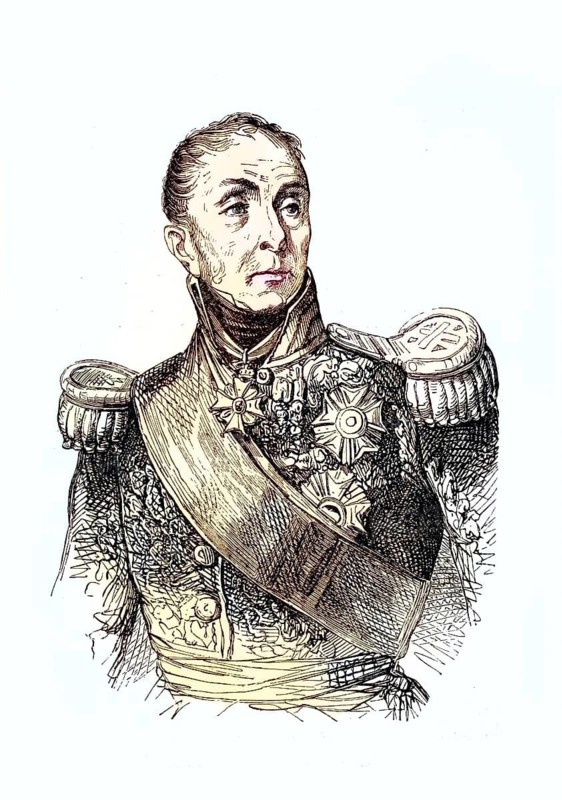 Emmanuel de Grouchy (1766–1847), high-ranking French military commander, Marshal of the Napoleonic Army, illustration, reproduction of a 19th-century original. Authentic, file restored for optimal use, exact date of the original unknown, historical, coloured