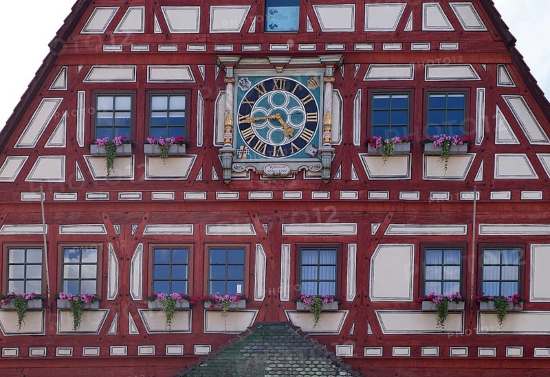 Town Hall, half-timbered house, Old Town, Besigheim an der Enz, Baden-Württemberg, Germany