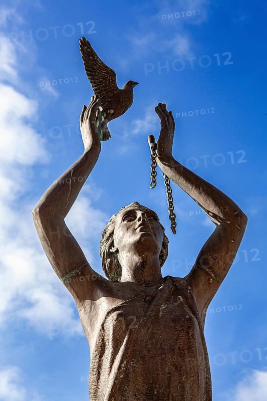 Constitution Sculpture located in the Maritime walkway, Ceuta, Spain, North Africa