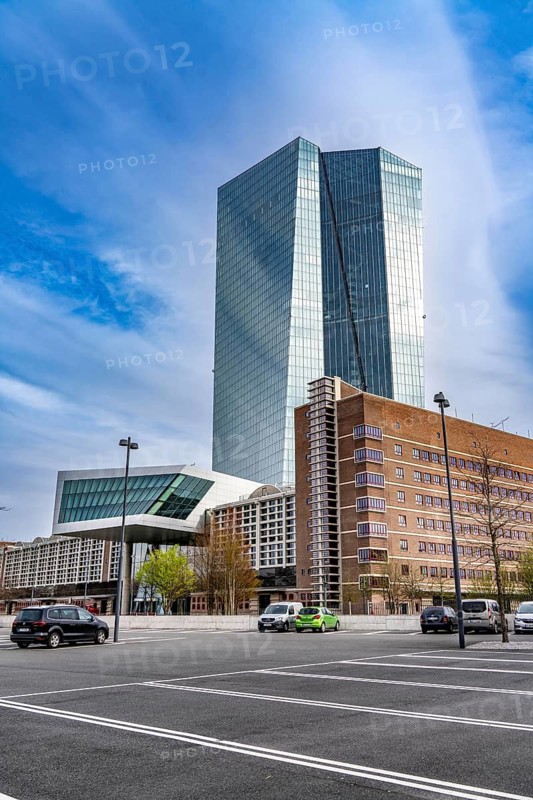 Building of the European Central Bank, ECB, in Frankfurt am Main, Skyline, Hesse, Germany