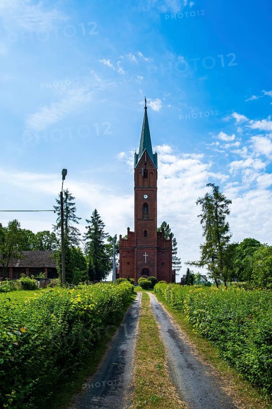Protestant Church of St Peter and Paul from 1866 in Gross Lassowitz, Polish: Lasowice Wielkie, Powiat Kluczborski, Opole Voivodeship, Poland