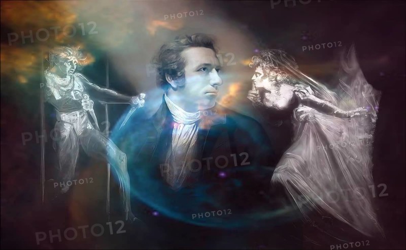 Henry Fuseli or Johann Heinrich Füssli, 1741 – 1825, Swiss painter, draughtsman and writer, digitally edited after Northcote, 1778, Lady Macbeth Seizing the Daggers, scene from The Tragedy of Macbeth by William Shakespeare