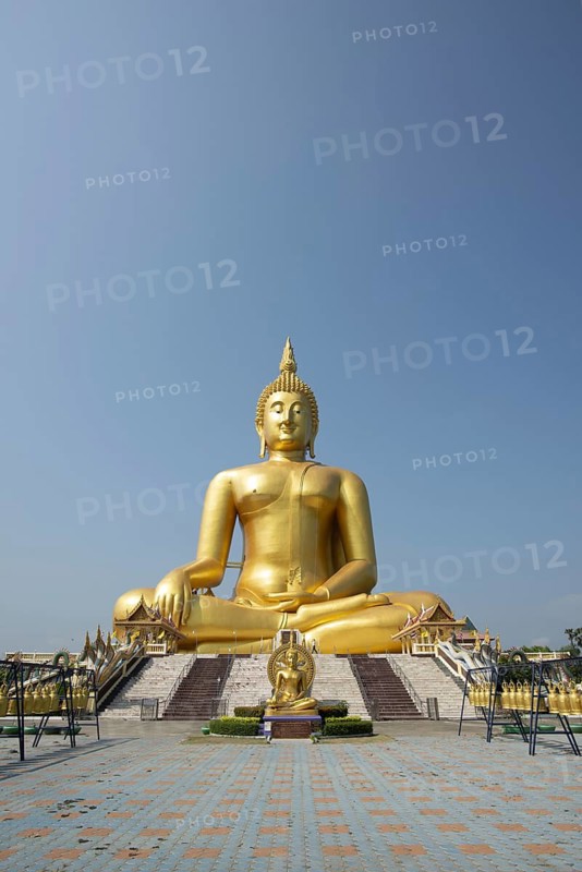 Largest Buddha statue in Thailand (Luang Pho Yai: the statue shows Buddha in the so-called Maravijaya posture - the moment when Buddha resists temptation and attains enlightenment), Wat Muang, Ang Thong, Amphoe Wiset Chai Chan province, Thailand
