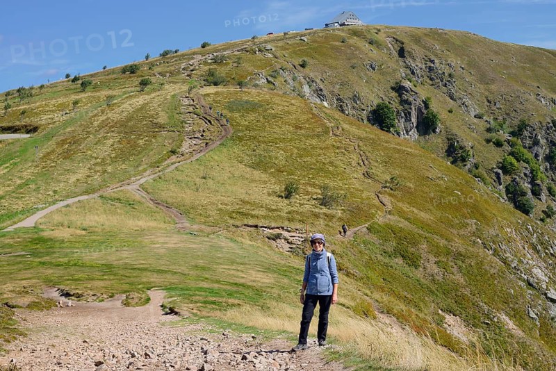 Female hiker at Hohneck, Vosges, Grand Est, France