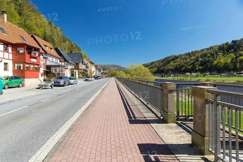 Sieben - Brüder - Houses on the Elbe in Postelwitz, Bad Schandau, Saxon Switzerland, Saxony, Germany