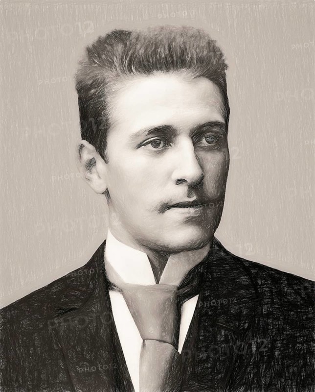 Hugo von Hofmannsthal, 1874-1929, Austrian novelist and poet, digital edited according to a photograph, 1893