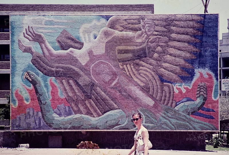 National Autonomous University of Mexico (UNAM), Mexico City, Mexico ca. 1961 Mural painting modern architecture