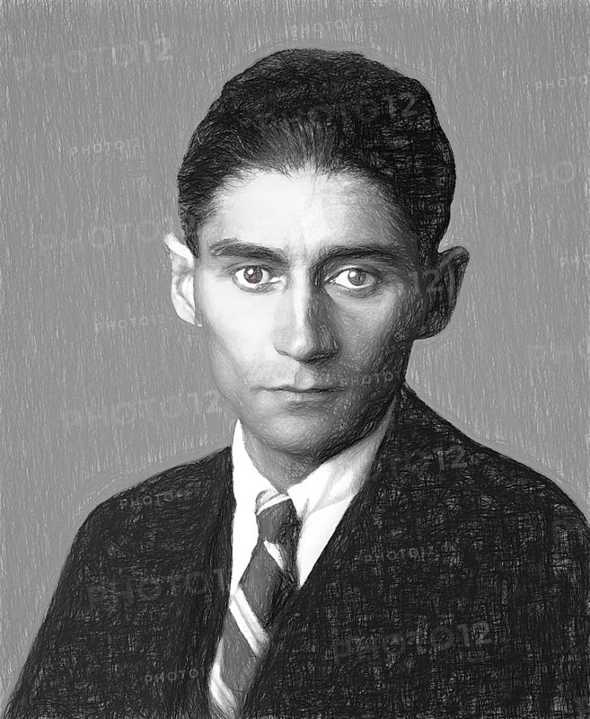 Portrait of Franz Kafka, 1883 – 1924, German-speaking Bohemian novelist, digitally edited according to a photograph taken 1923