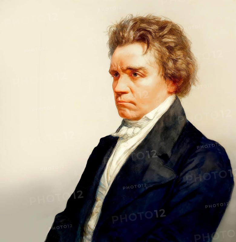 Ludwig van Beethoven, 1770 -1827, German composer, digitally edited based on a historical illustration by Carel L. Dake, subsequently colored