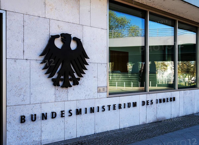 Entrance to the Federal Ministry of the Interior, Alt-Moabit, Berlin, Germany