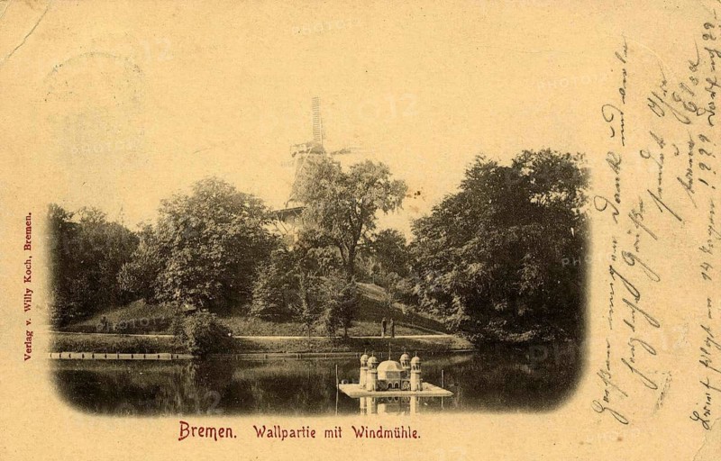 Historical postcard around 1900, Bremen, Germany, reproduction of a postcard, historical