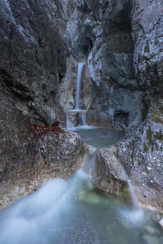 Heckenbach waterfall, The dripping eye of nature, Kochel am See, Bavaria, Germany