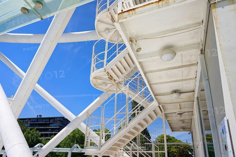 Vasco da Gama Tower along the Tagus River, Detail of the metallic structure, Park of Nations, Lisbon, Portugal