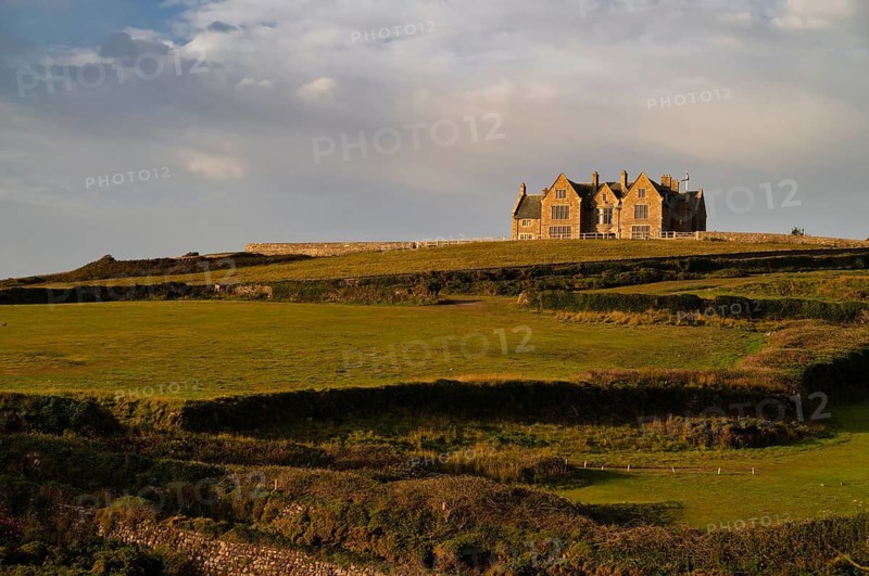 Manor house, Cape Cape Cornwall, evening mood, evening light, St Just in Penwith, Cornwall, England, Great Britain, Great Britain