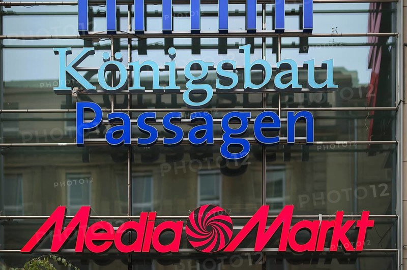 Logo Mediamarkt, Königsbau Passagen, shopping center, Stuttgart, Baden-Württemberg, Germany