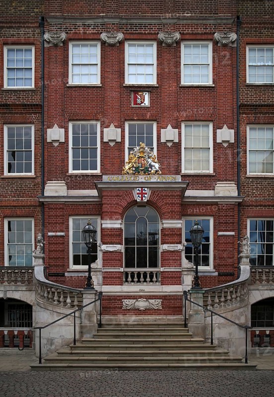 Entrance to the College of Arms, also Heralds' College, Royal Authority for Heraldry and Genealogy in England, Wales and Northern Ireland, City of London, London, England, Great Britain, Great Britain