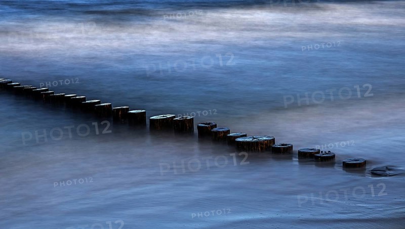 Grooves in the sea, long exposure, Zingst, Fischland-Darß-Zingst, Western Pomerania Lagoon Area National Park, Mecklenburg-Western Pomerania, Germany