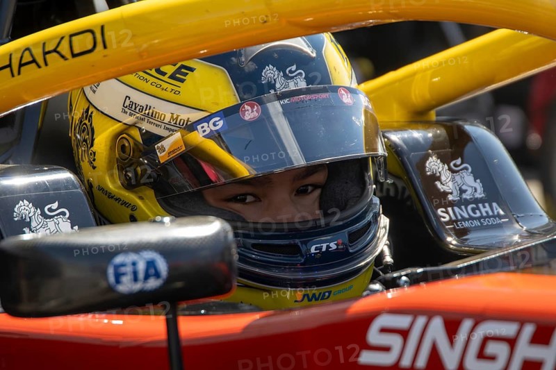 10 May 2024, Hockenheimring (Germany: Free practice of the FRECA (Formula regional by Alpine 2024) . Picture: Close-up of Nandhavud Bhirombhakdi Thailand in the cockpit (racing team KIC Motorsport)