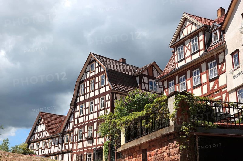 Half-timbered houses in the old town centre, Schlitz, small town in the east of the Vogelsberg district in central Hesse, Hesse, Germany