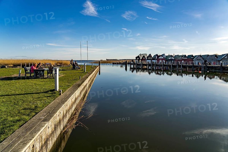 Boathouses in the small harbour of Althagen, Ahrenshoop, Mecklenburg-Vorpommern, Germany