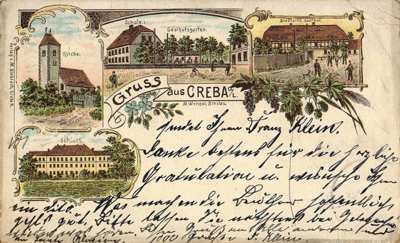 Various views of Creba (today Kreba-Neudorf) in the Saxon Upper Lusatia, Germany, authentic reproduction of an old picture postcard, around 1910, historical, exact date unknown