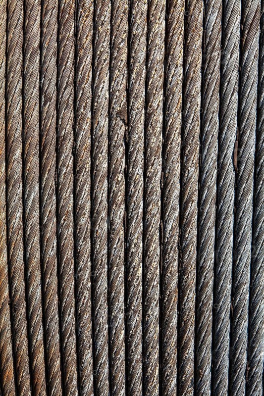 Close-up of old steel cable