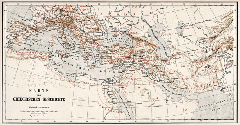 Historical map of ancient Greece