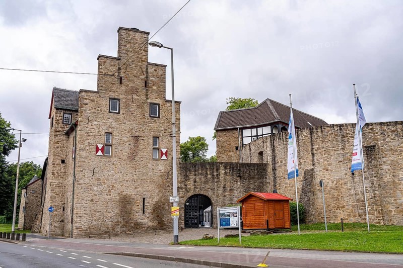Broich Castle, Carolingian fortified castle, today a cultural and event location, Mülheim an der Ruhr, North Rhine-Westphalia, Germany