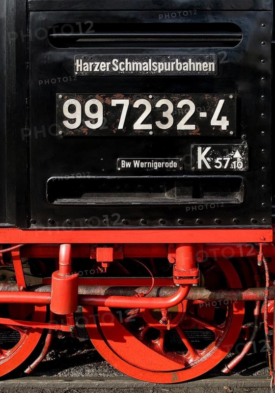 Detail of a steam locomotive, Harzer Schmalspurbahnen, abbreviated HSB, railway romance, nostalgia, Wernigerode, Saxony-Anhalt, Germany