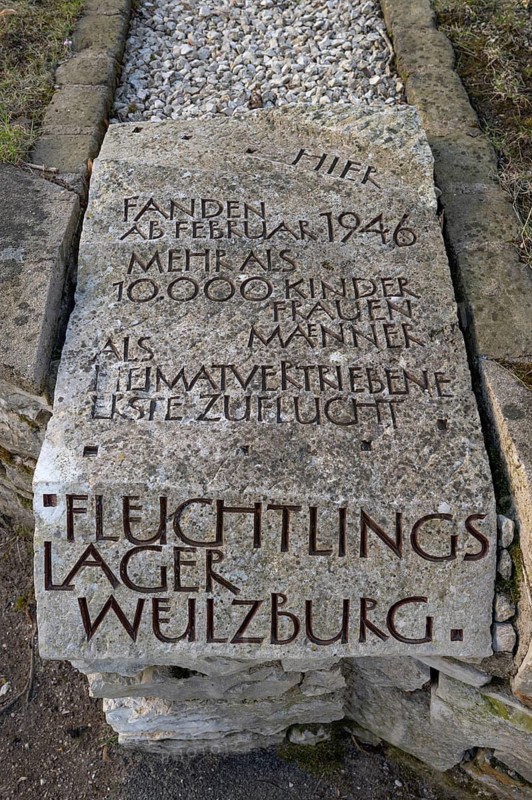 Memorial to the expulsion after the Second World War, refugee camp from 1952 to 1968 on the Hohenzollern fortress Wülzburg, Weißenburg, Middle Franconia, Bavaria, Germany