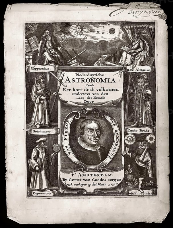 Allegorical titlepage to Dirck Rembrantz van Nierop, Nederduytsche astronomia, 1658
