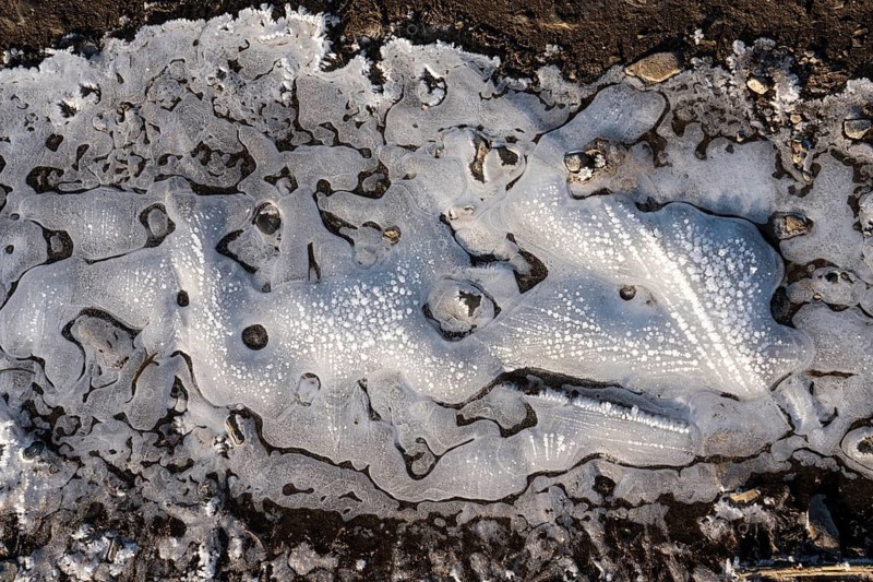 Frozen puddles