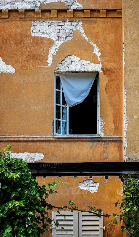 House facade of an old villa at the Roman Baths in Sanssouci Park in Potsdam, Brandenburg, Germany