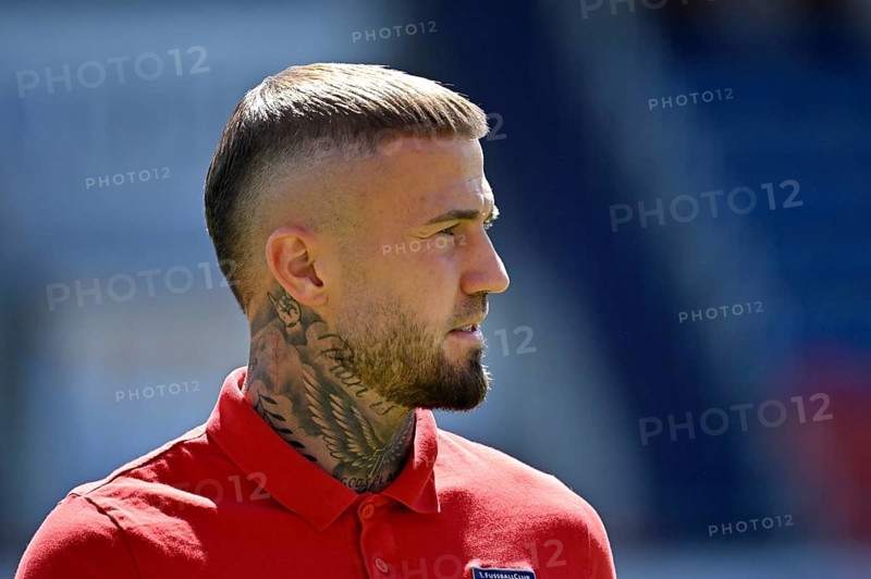 Niklas Dorsch 1. FC Heidenheim 1846 FCH (30) portrait Tattoos, Soccer Bundesliga, Voith-Arena, Heidenheim, Baden-Württemberg, Germany