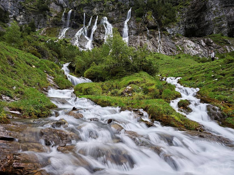 Cascades from the Jungibach Falls, Gental, Canton Bern, Switzerland