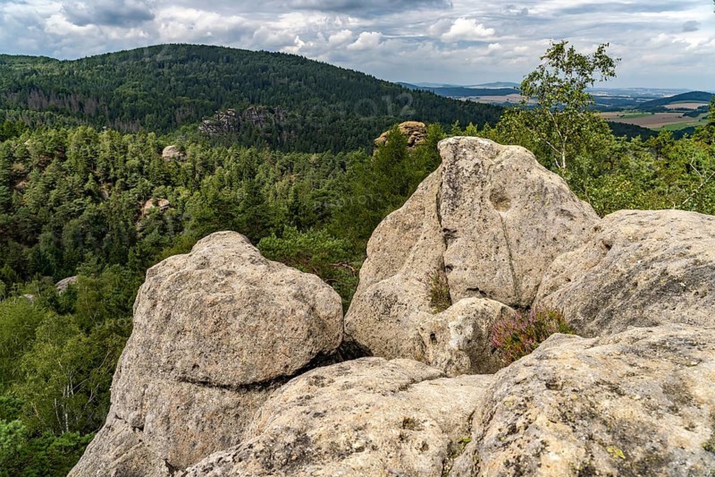 Mühlsteinbrüche hiking area near Jonsdorf in the Zittau Mountains, Upper Lusatia, Saxony, Germany