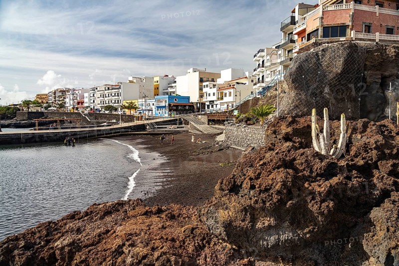 On the black lava beach in La Restinga, El Hierro, Canary Islands, Spain
