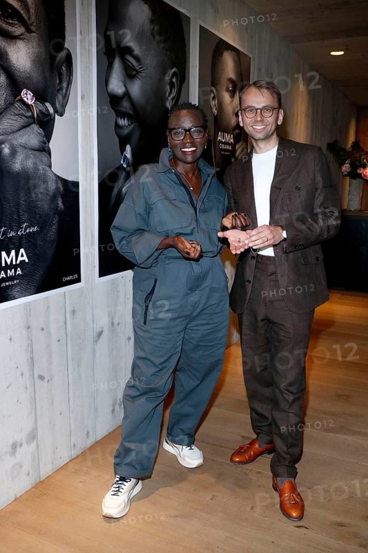 Auma Obama and Nils Steinkopff, managing directors of United Jewelry, at the Auma Obama Fine Jewelry brand launch at the Reethaus Berlin Lichtenberg on 11.06.2026