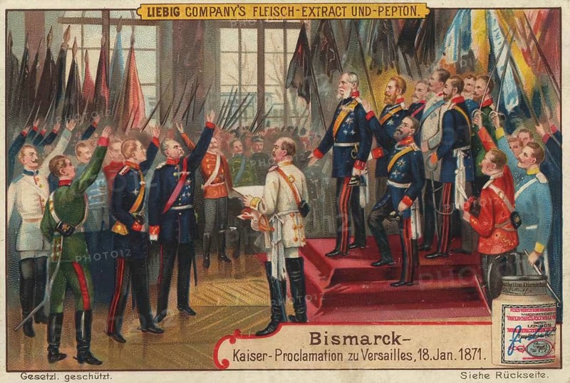 Series of paintings from the life of Otto von Bismarck, imperial proclamation in the Hall of Mirrors in Versailles on January 18, 1871, favorite painting, digitally restored reproduction of a collector's painting from around 1900, exact date unknown