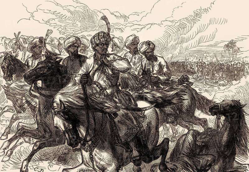 Escape of Hyder Ali, Battle of Porto Novo, 1 July 1781, Second Anglo-Mysore War, From British Battles on Land and Sea, by James Grant